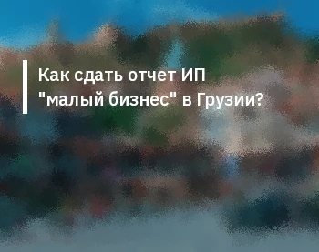 Как сдать отчет ИП "малый бизнес" в Грузии?