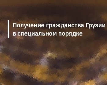 Получение гражданства Грузии в специальном порядке