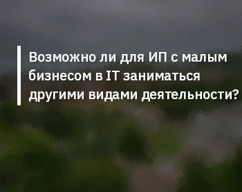 Возможно ли для ИП с малым бизнесом в IT заниматься другими видами деятельности?
