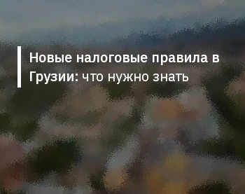 Новые налоговые правила в Грузии: что нужно знать