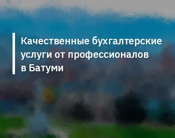 Качественные бухгалтерские услуги от профессионалов в Батуми