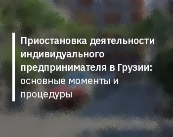 Приостановка деятельности индивидуального предпринимателя в Грузии: основные моменты и процедуры