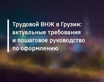 Трудовой ВНЖ в Грузии: актуальные требования и пошаговое руководство по оформлению