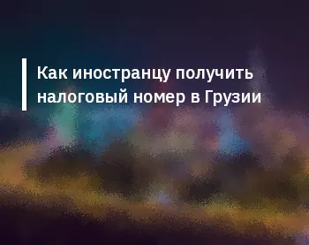 Как иностранцу получить налоговый номер в Грузии